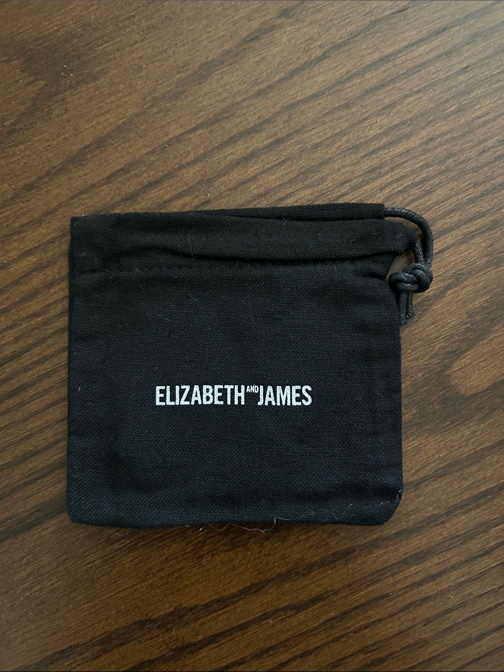 Brand New Elizabeth and James Small Black White Jewelry Dust Bag
